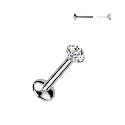 Piercing do brady - PUSH IN labreta TITAN Moissanit 0.11ct (3mm)