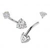 Ocelový piercing do pupíku srdce