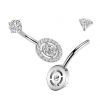 Ocelový piercing do pupíku se zirkony