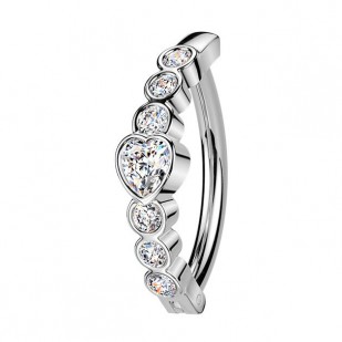 Piercing do pupíku se štítem se srdíčky