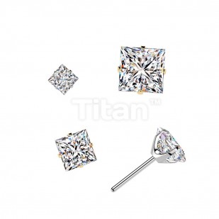 Ozdobná část k PUSH IN piercingu s Moissanitem TITAN, 0,18ct (3x3mm)