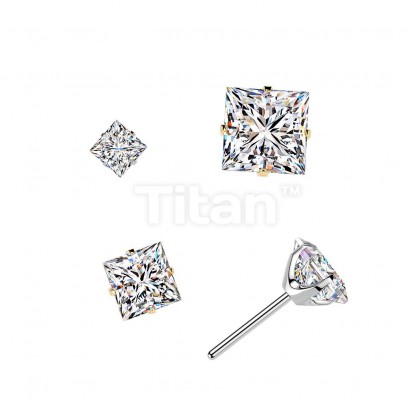 Ozdobná část k PUSH IN piercingu s Moissanitem TITAN, 0,18ct (3x3mm)