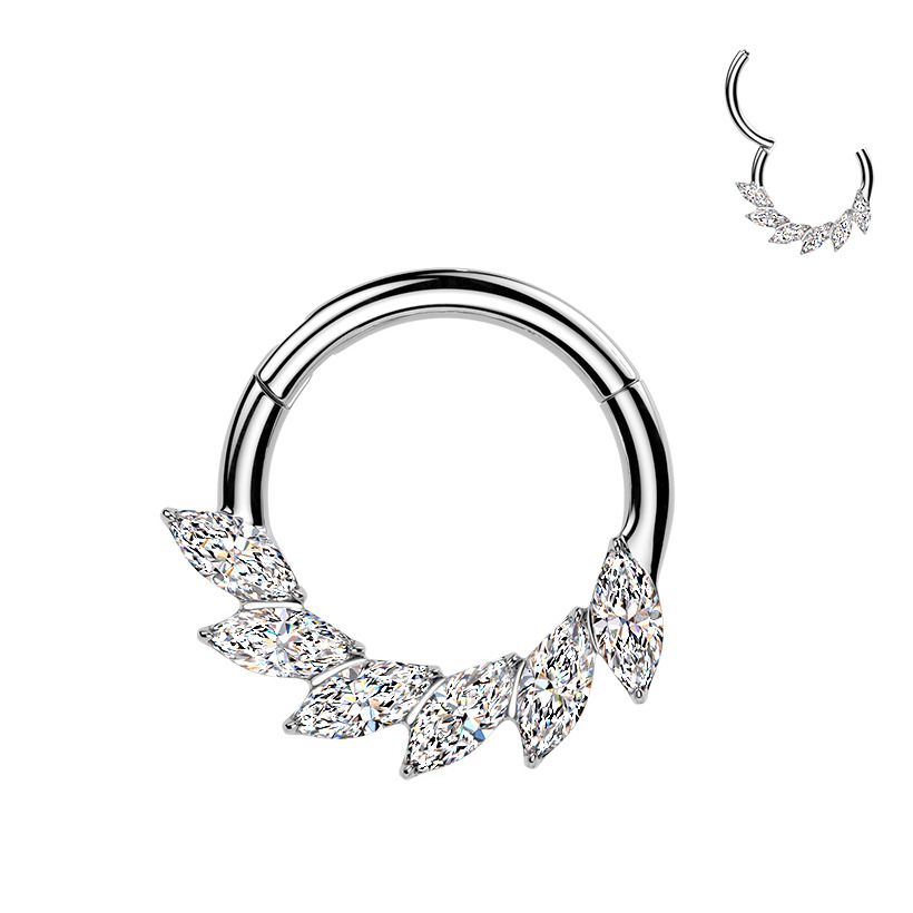 S4U Segment kruh - septum / helix / cartilage / tragus piercing TITAN (1,2 x 8 mm) - TIT1706-1208