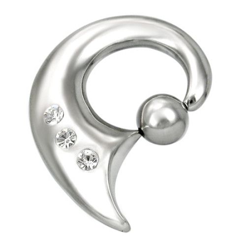Levně Piercing maxi kruh se zirkony