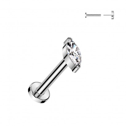 Piercing do brady - PUSH IN labreta TITAN (1,2 x 6 mm)