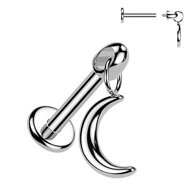 S4U Piercing do ucha - labreta měsíc TITAN, 1,2 x 6 mm - TIT1641-1206