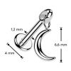 Piercing do ucha - labreta měsíc TITAN, 1,2 x 6 mm