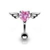 Piercing do pupíku - okřídlené srdce (červená)