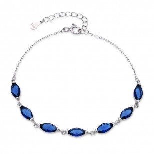 Stříbrný náramek s modrými zirkony