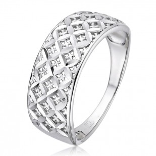 Stříbrný prsten květ života