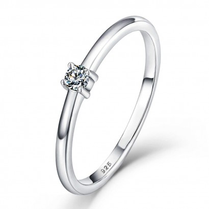 Stříbrný zásnubní prsten MOISSANIT (55)