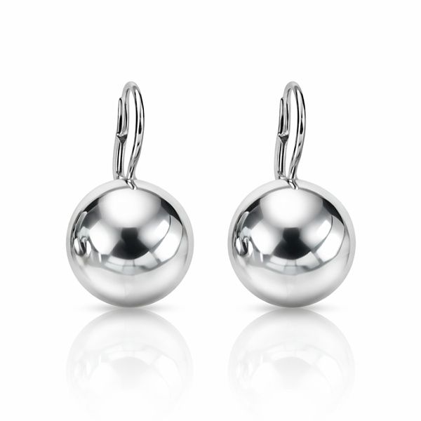 Levně Stříbrné náušnice koule 14 mm - ZB3425