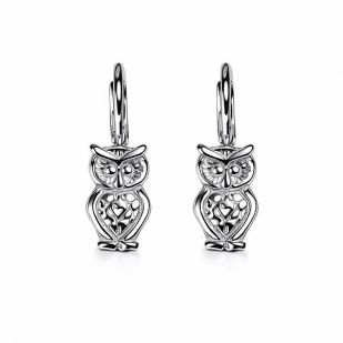 Dívčí stříbrné náušnice - sovičky