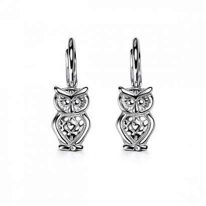 Dívčí stříbrné náušnice - sovičky