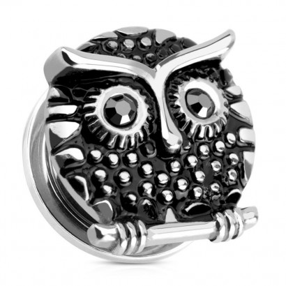 Ocelový plug sova HWPSZ04 (16 mm)