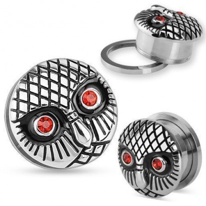 Ocelový plug sova HWPSZ73 (18 mm)