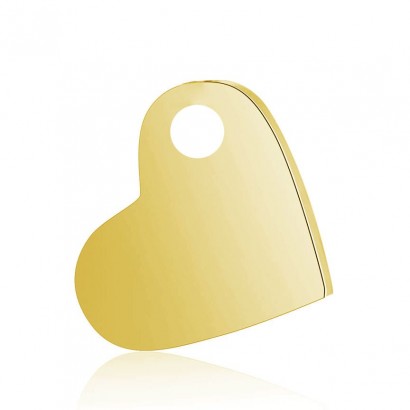 Ocelový přívěsek srdce, barva žluté zlato