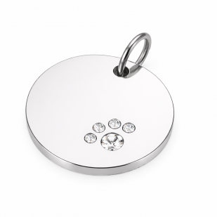 Psí známka chirurgická ocel kolečko s tlapkou