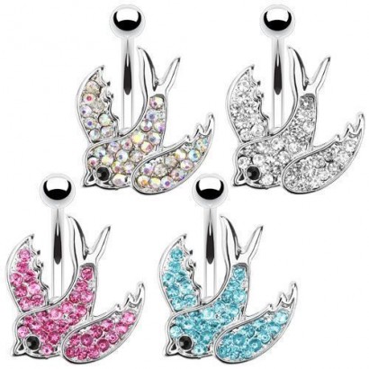 Piercing do pupíku vlaštovka HWNSX7738 (růžový)