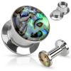 Plug z chirurgické oceli s perletí HWPS56 (5 mm)
