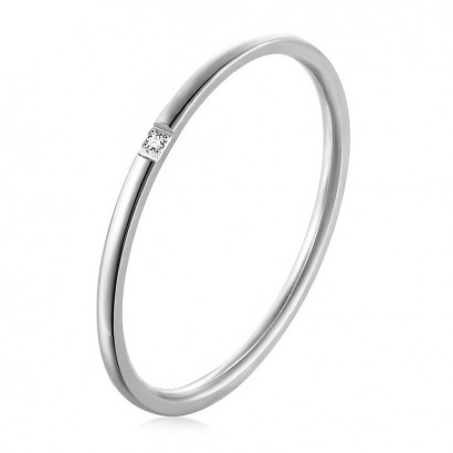 Minimalistický ocelový prsten zirkon (59)