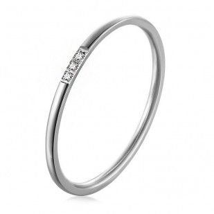 Minimalistický ocelový prsten se zirkony