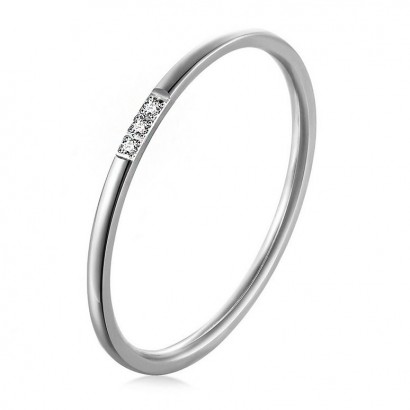 Minimalistický ocelový prsten se zirkony (62)