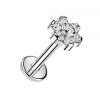 Zlacený piercing do brady - labreta kytička TITAN (1,2 x 6 mm)