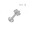 Zlacený piercing do brady - labreta kytička TITAN (1,2 x 8 mm)