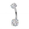 Luxusní piercing do pupíku s Moissanity 1.50ct, TITAN