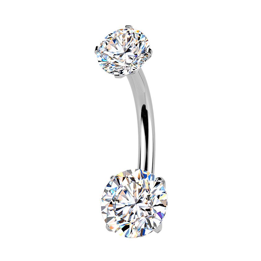 MARRE Luxusní piercing do pupíku s Moissanity 1.50ct, TITAN - TM040