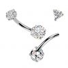 Luxusní piercing do pupíku s Moissanity 1.50ct, TITAN