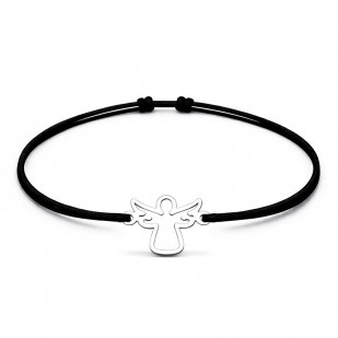 Šňůrkový náramek anděl Barva: Černá