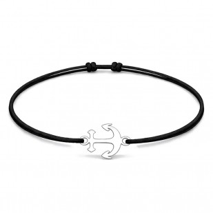 Šňůrkový náramek kotva Barva: Černá