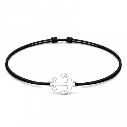 Šňůrkový náramek kotva Barva: Černá