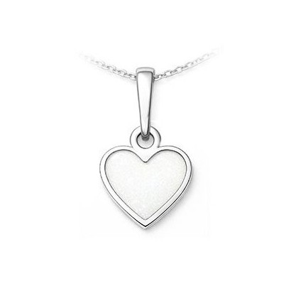 Stříbrný přívěsek srdce bílá perleť