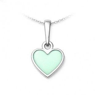 Stříbrný přívěsek srdce pastelově zelené