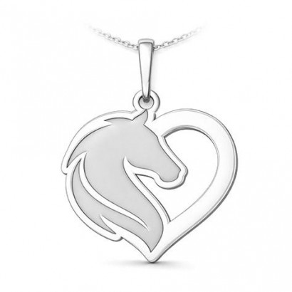 Stříbrný přívěsek kůň v srdci