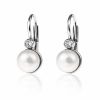 Stříbrné náušnice s perlou a zirkonem