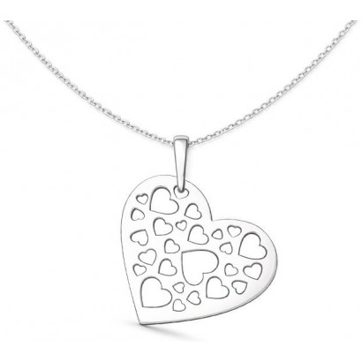Stříbrný přívěsek srdce se srdíčky