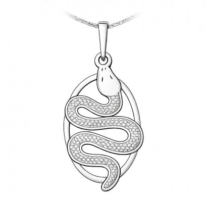 Stříbrný přívěsek s hadem
