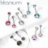Piercing do pupíku - TITAN (duhová) kuličky 5 a 8 mm