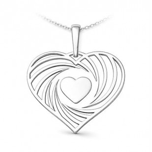 Stříbrný přívěsek srdce se spirálou