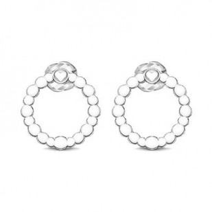 Stříbrné náušnice kruh s mini srdcem