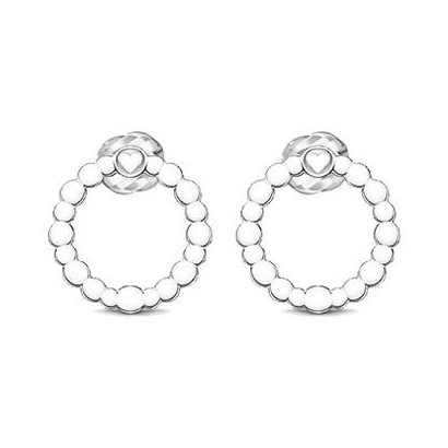 Stříbrné náušnice kruh s mini srdcem