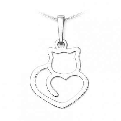Stříbrný přívěsek kočka