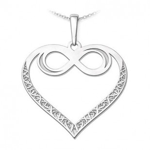 Stříbrný přívěsek srdce s nekonečnem