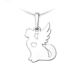 Stříbrný přívěsek kočičí anděl