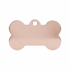 Ocelová psí známka ve tvaru kosti růžovozlatá M