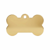 Ocelová psí známka ve tvaru kosti zlatá L